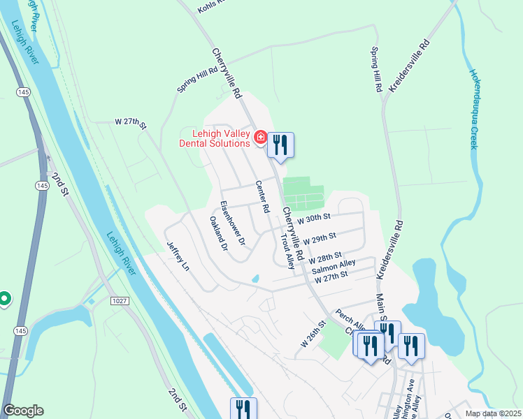 map of restaurants, bars, coffee shops, grocery stores, and more near 3064 Center Road in Northampton