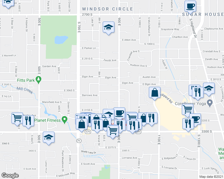 map of restaurants, bars, coffee shops, grocery stores, and more near 840 East Gregson Avenue in Millcreek