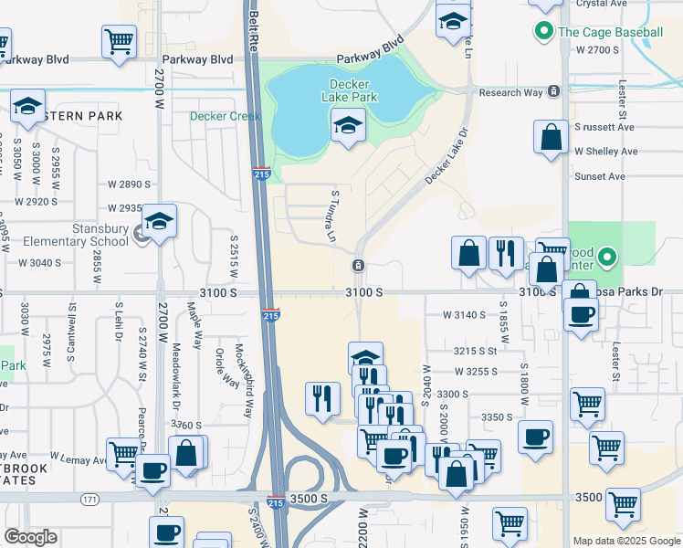 map of restaurants, bars, coffee shops, grocery stores, and more near in West Valley City