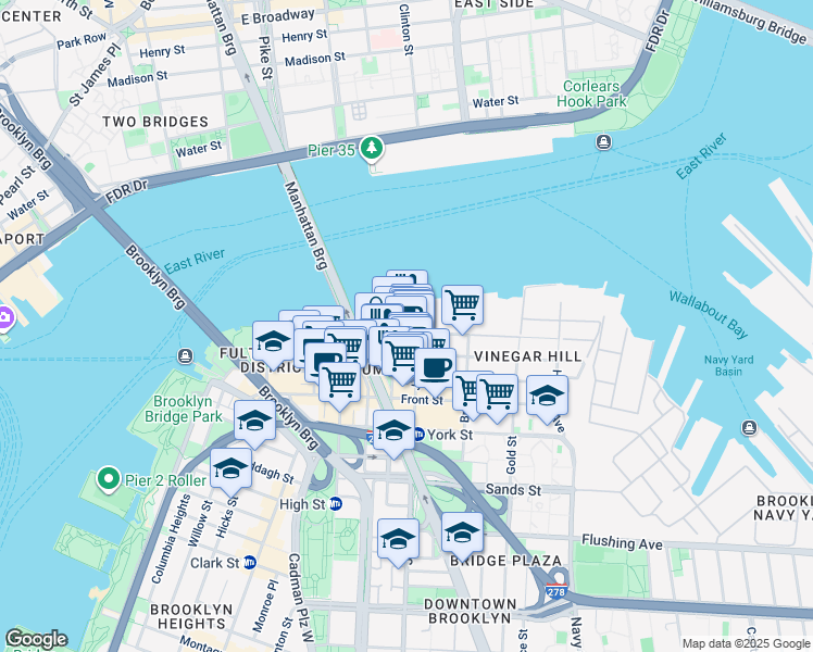 map of restaurants, bars, coffee shops, grocery stores, and more near in Brooklyn