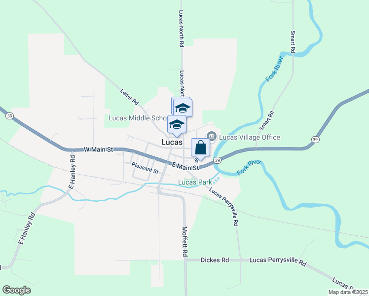 map of restaurants, bars, coffee shops, grocery stores, and more near 5 1st Avenue in Lucas