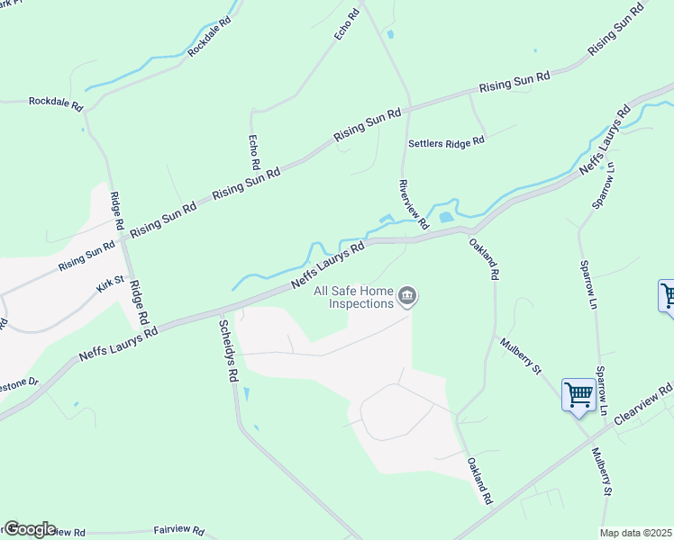 map of restaurants, bars, coffee shops, grocery stores, and more near 2190 Neffs Laurys Road in Slatington