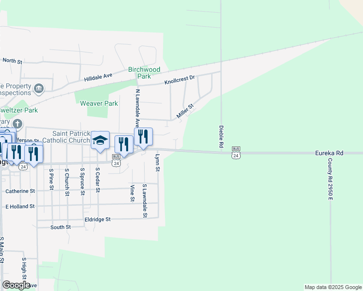 map of restaurants, bars, coffee shops, grocery stores, and more near 1167 Walnut Street in Washington