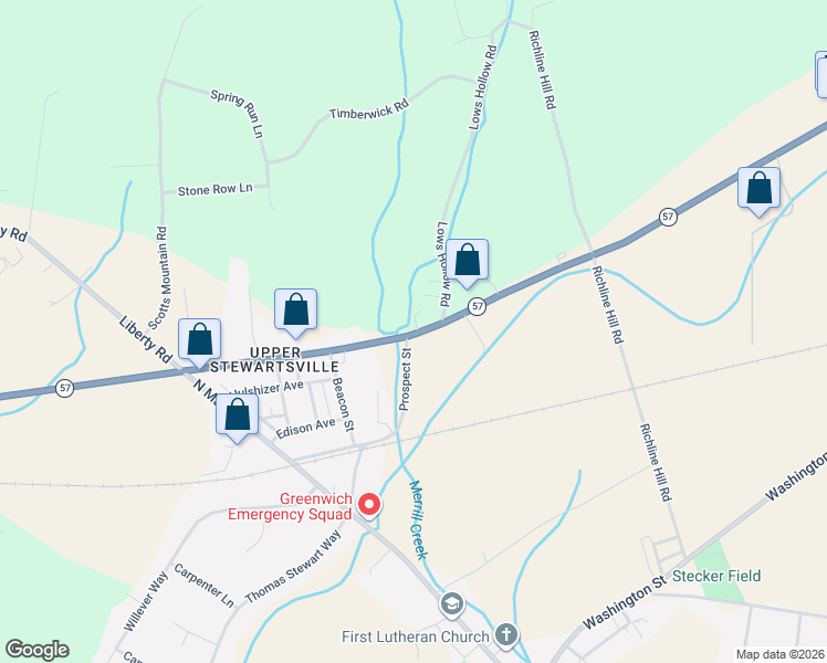 map of restaurants, bars, coffee shops, grocery stores, and more near in Stewartsville