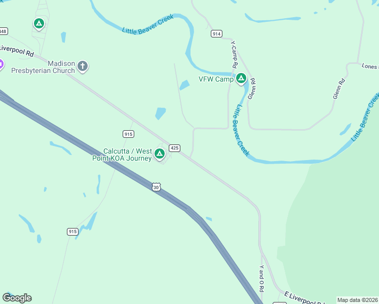 map of restaurants, bars, coffee shops, grocery stores, and more near 13708 Y-Camp Road in Lisbon