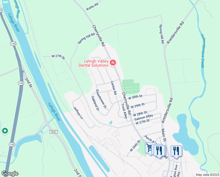 map of restaurants, bars, coffee shops, grocery stores, and more near 3207 Kennedy Drive in Northampton