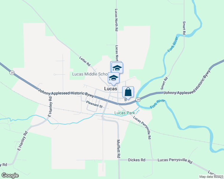 map of restaurants, bars, coffee shops, grocery stores, and more near 5 1st Avenue in Lucas