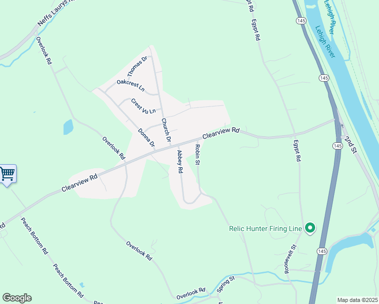 map of restaurants, bars, coffee shops, grocery stores, and more near 4991 Abbey Road in Coplay
