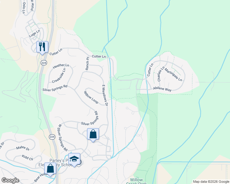 map of restaurants, bars, coffee shops, grocery stores, and more near 1213 Angus Court in Park City