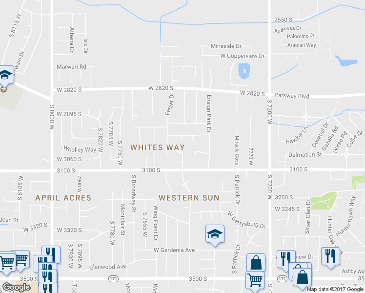 map of restaurants, bars, coffee shops, grocery stores, and more near 7522 Tam Drive in Magna