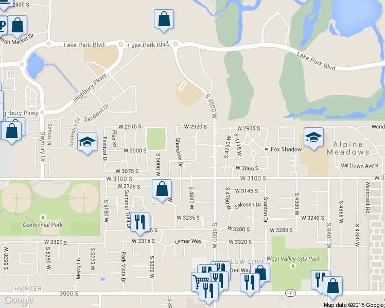 map of restaurants, bars, coffee shops, grocery stores, and more near 4889 Hayloft Cove in Salt Lake City
