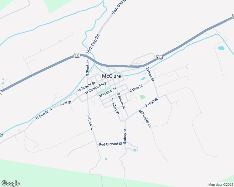map of restaurants, bars, coffee shops, grocery stores, and more near 8 East Kline Alley in McClure