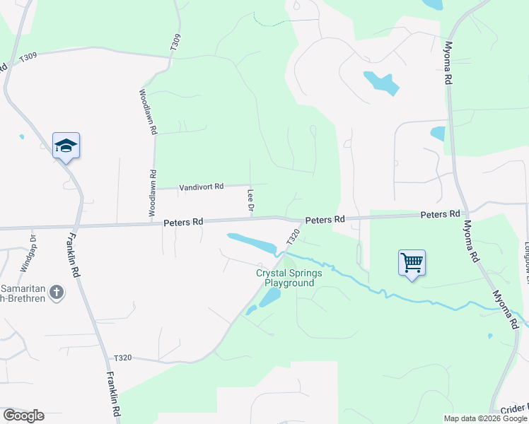 map of restaurants, bars, coffee shops, grocery stores, and more near 8619 Peters Road in Cranberry Township