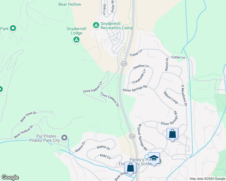 map of restaurants, bars, coffee shops, grocery stores, and more near 5135 Cove Canyon Drive in Park City