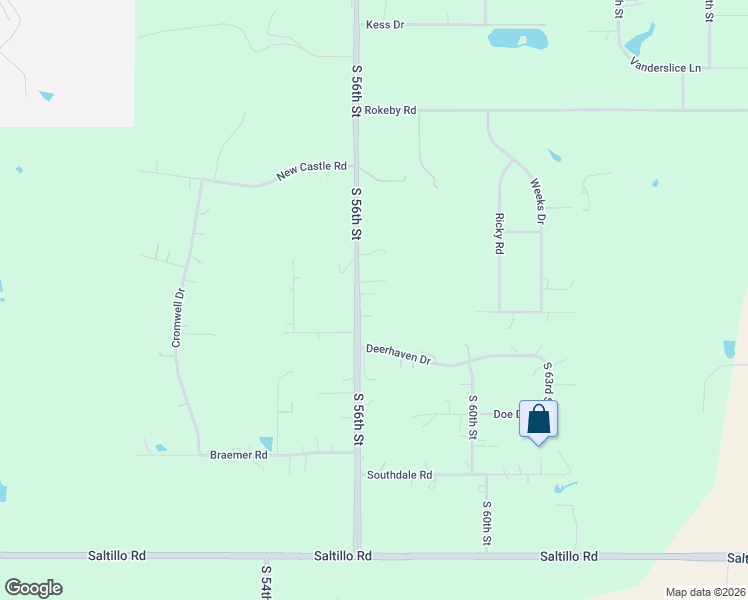 map of restaurants, bars, coffee shops, grocery stores, and more near 10600 South 56th Street in Lincoln