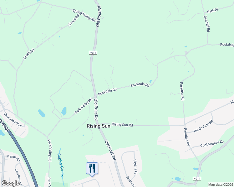 map of restaurants, bars, coffee shops, grocery stores, and more near 3042 Rockdale Road in Slatington