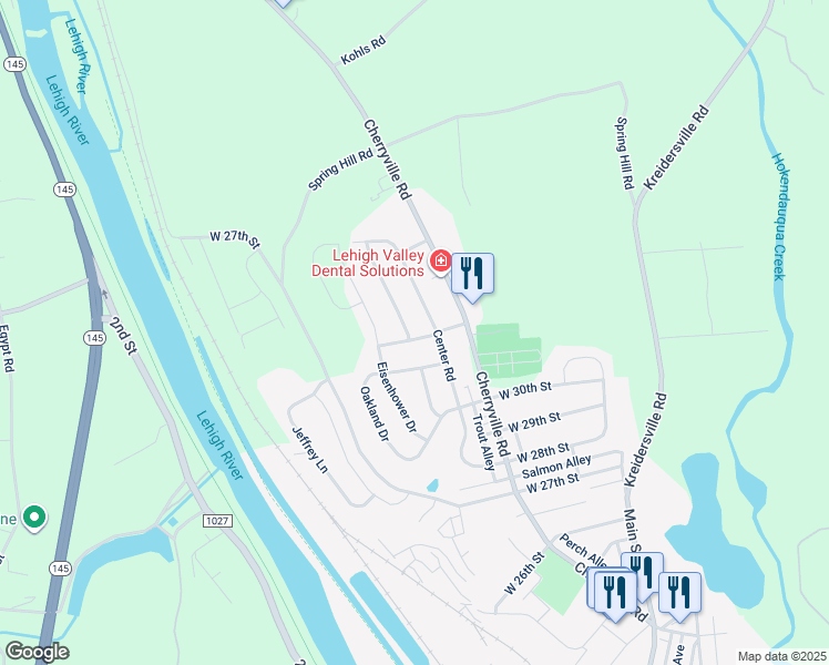 map of restaurants, bars, coffee shops, grocery stores, and more near 3207 Kennedy Drive in Northampton