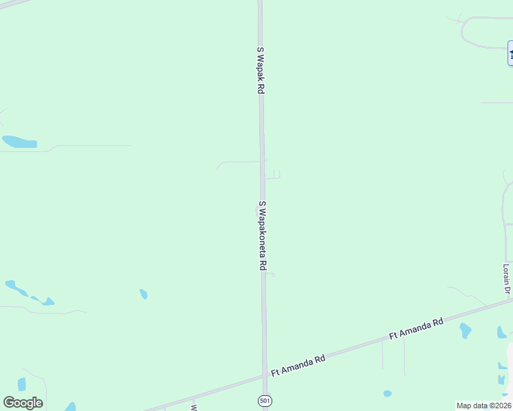 map of restaurants, bars, coffee shops, grocery stores, and more near 2357-2389 South Wapakoneta Road in Lima