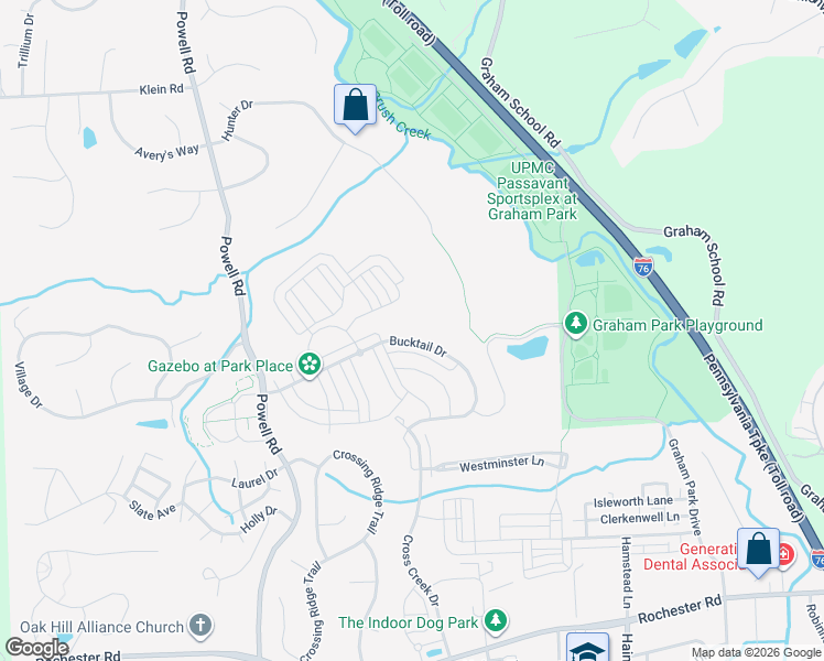 map of restaurants, bars, coffee shops, grocery stores, and more near 905 Twilight Street in Cranberry Township