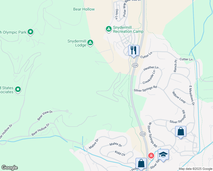 map of restaurants, bars, coffee shops, grocery stores, and more near 5340 Cove Hollow Lane in Park City