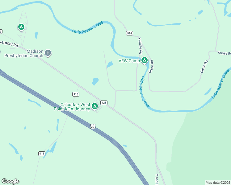 map of restaurants, bars, coffee shops, grocery stores, and more near 13708 Y-Camp Road in Lisbon