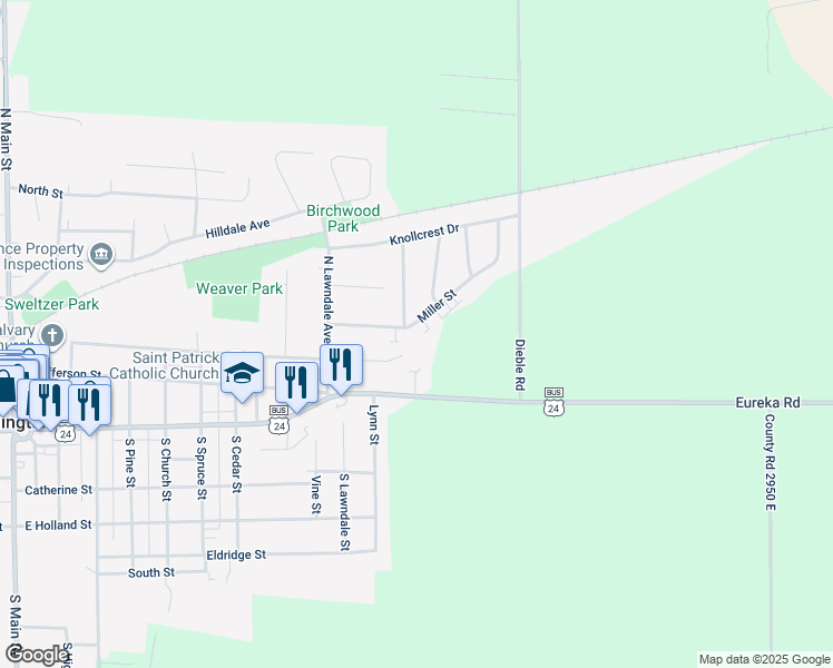 map of restaurants, bars, coffee shops, grocery stores, and more near 1167 Walnut Street in Washington