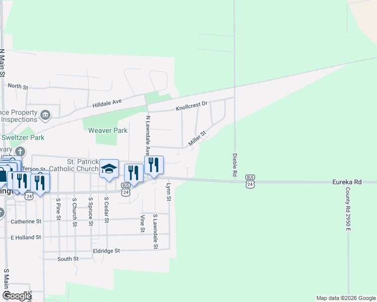 map of restaurants, bars, coffee shops, grocery stores, and more near 1167 Walnut Street in Washington