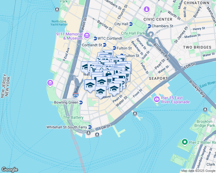 map of restaurants, bars, coffee shops, grocery stores, and more near in New York