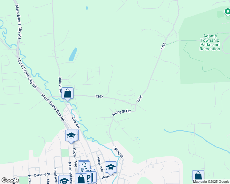 map of restaurants, bars, coffee shops, grocery stores, and more near 151 Lori Lane in Mars