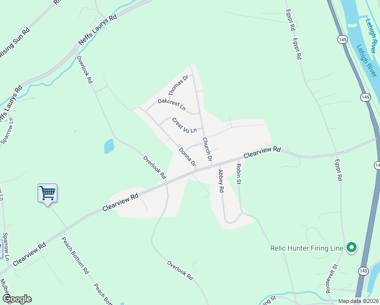 map of restaurants, bars, coffee shops, grocery stores, and more near 1409 Michael Lane in Coplay