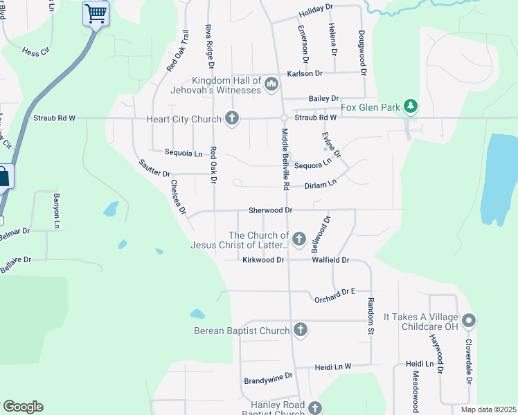 map of restaurants, bars, coffee shops, grocery stores, and more near 647 Dirlam Ln in Mansfield