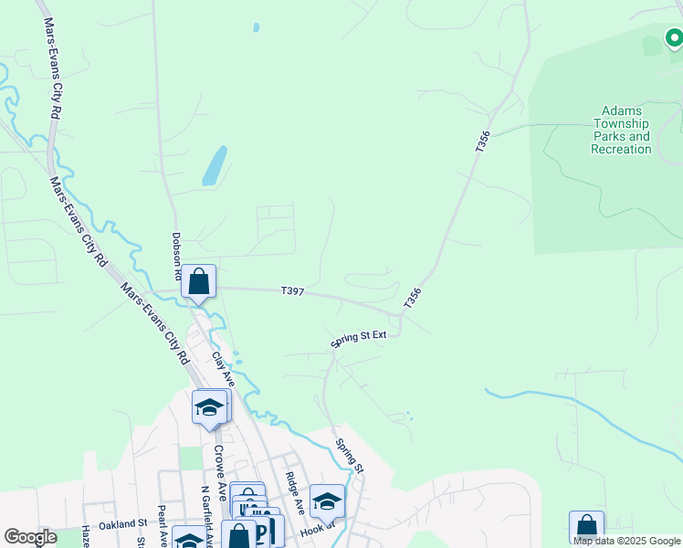 map of restaurants, bars, coffee shops, grocery stores, and more near 151 Lori Lane in Mars