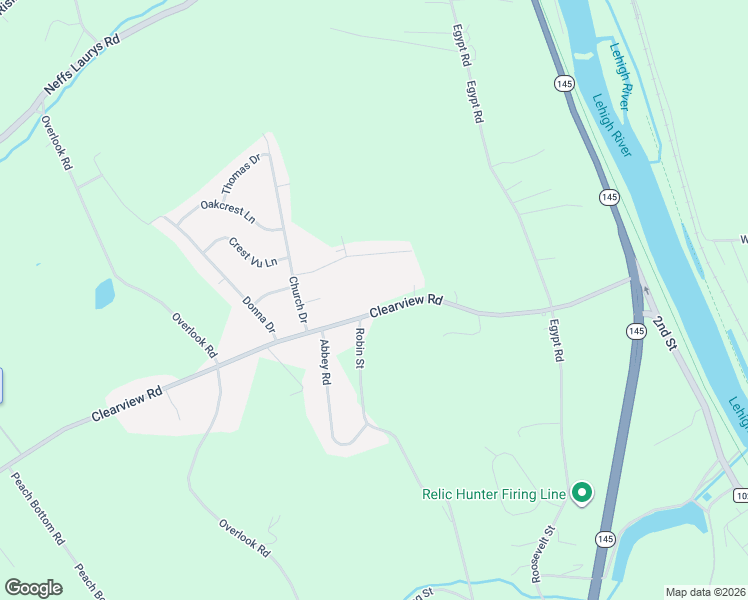 map of restaurants, bars, coffee shops, grocery stores, and more near 1341 Clearview Road in Coplay