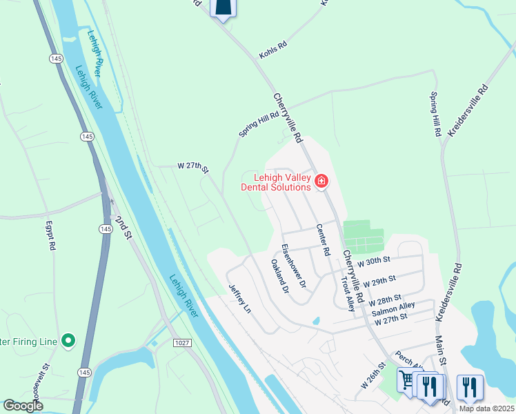 map of restaurants, bars, coffee shops, grocery stores, and more near 3229 Tepes Drive in Northampton