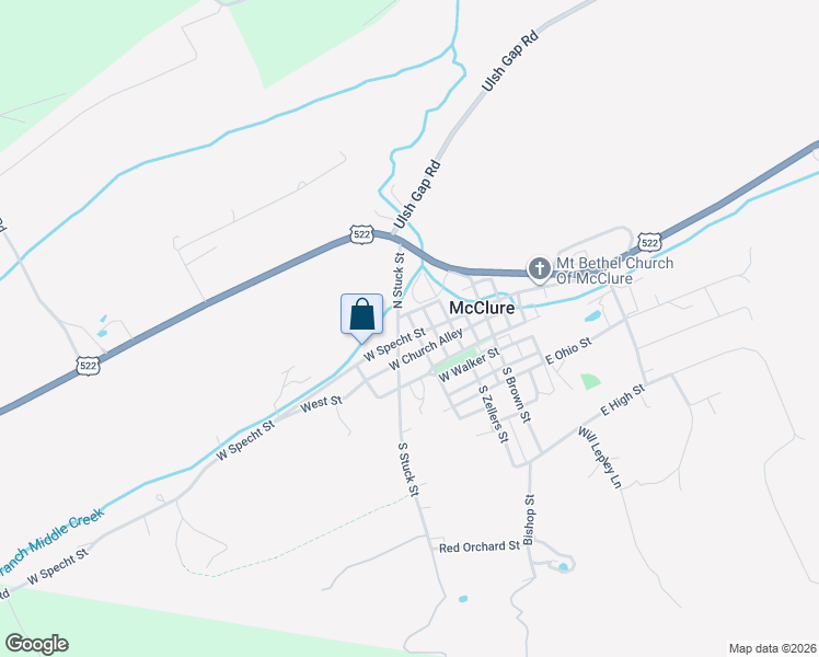 map of restaurants, bars, coffee shops, grocery stores, and more near 5 Bubb Street in McClure