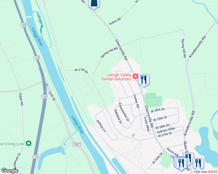 map of restaurants, bars, coffee shops, grocery stores, and more near 3229 Tepes Drive in Northampton