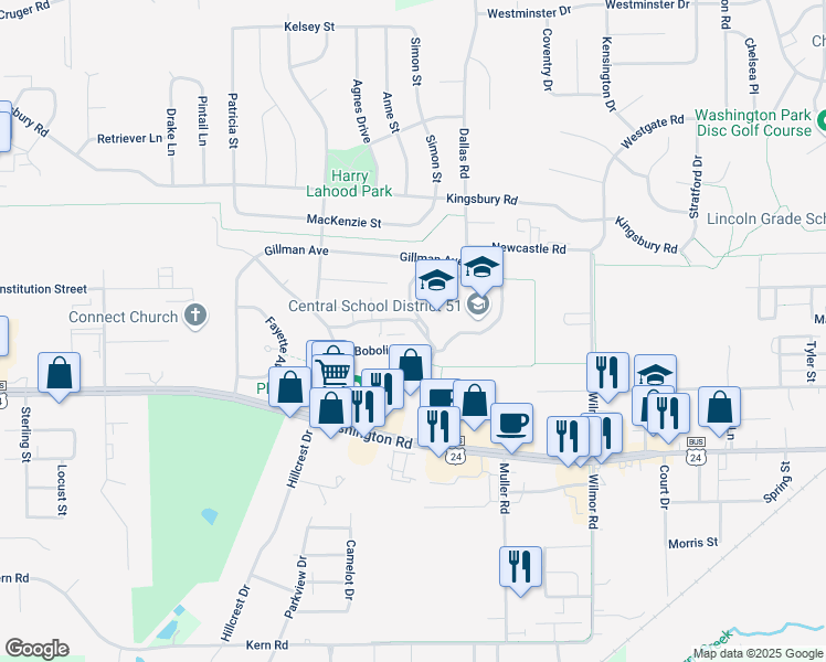 map of restaurants, bars, coffee shops, grocery stores, and more near 1300 Eagle Avenue in Washington