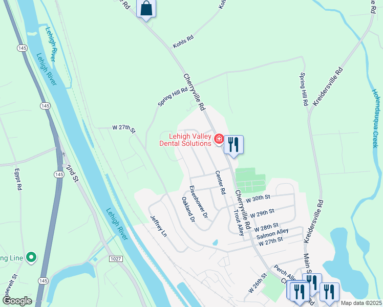 map of restaurants, bars, coffee shops, grocery stores, and more near 3256 Kennedy Drive in Northampton