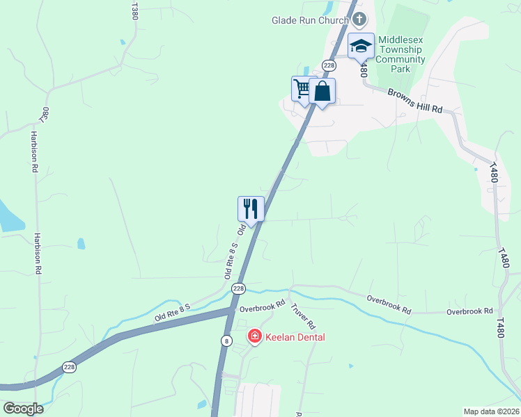 map of restaurants, bars, coffee shops, grocery stores, and more near 1182 Pittsburgh Road in Valencia