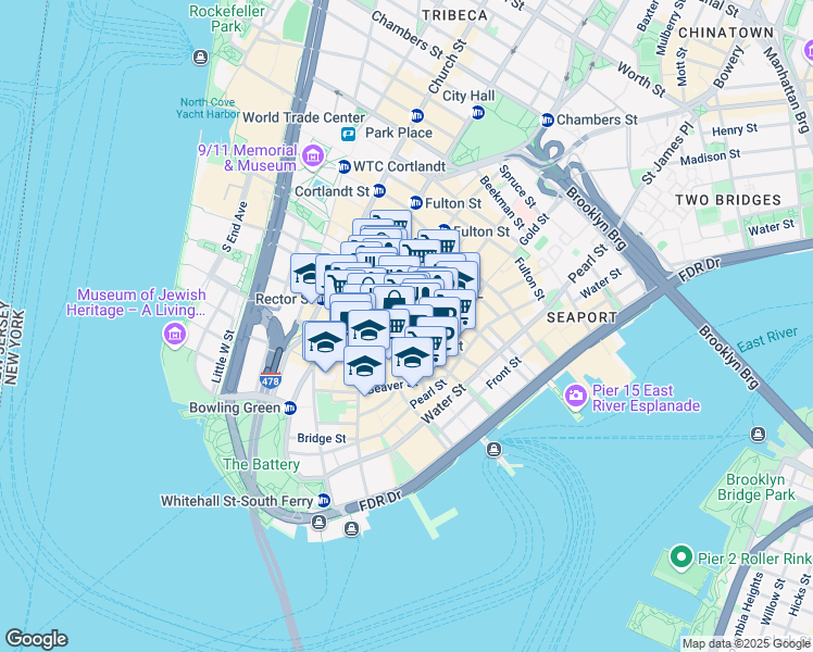 map of restaurants, bars, coffee shops, grocery stores, and more near in New York