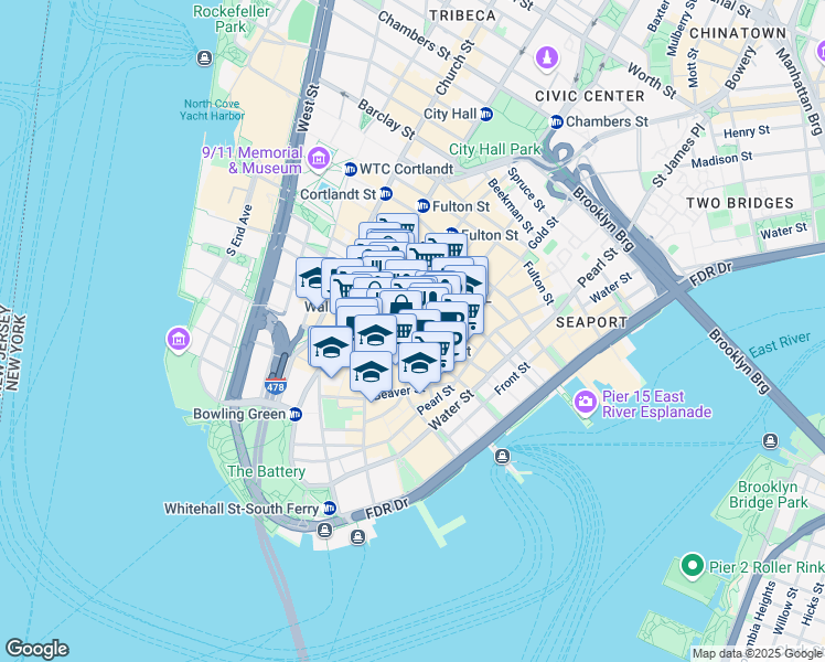 map of restaurants, bars, coffee shops, grocery stores, and more near in New York
