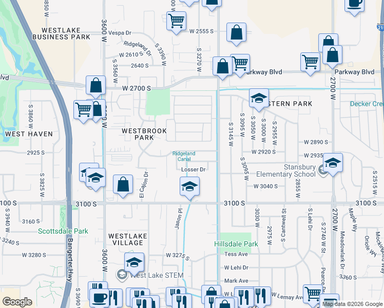 map of restaurants, bars, coffee shops, grocery stores, and more near in South Salt Lake