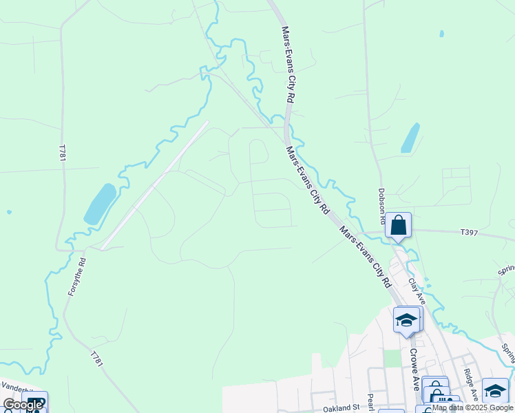 map of restaurants, bars, coffee shops, grocery stores, and more near 200 Shadow Rock Lane in Mars