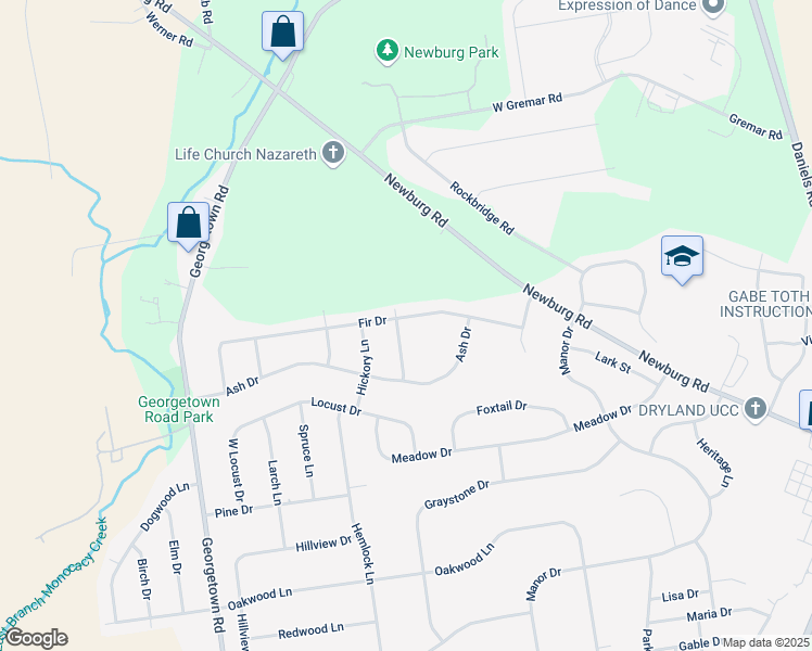 map of restaurants, bars, coffee shops, grocery stores, and more near 512 Magnolia Lane in Nazareth