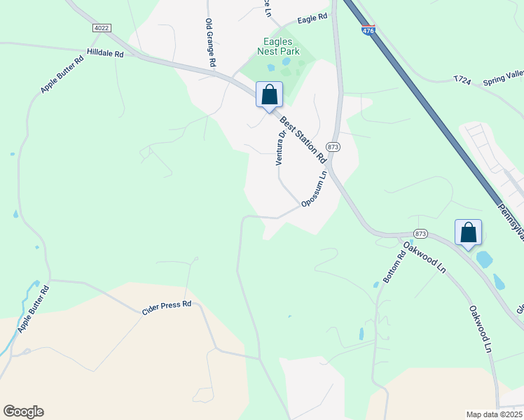 map of restaurants, bars, coffee shops, grocery stores, and more near 6332 Opossum Lane in Slatington