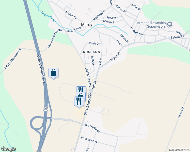 map of restaurants, bars, coffee shops, grocery stores, and more near 60 Hawthorne Way in Reedsville