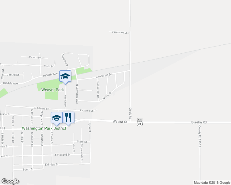 map of restaurants, bars, coffee shops, grocery stores, and more near 1206 Miller Street in Washington