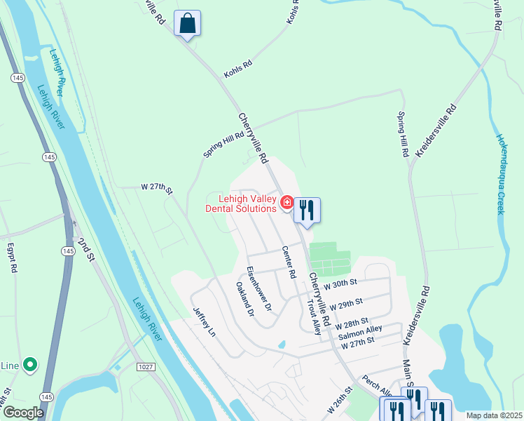 map of restaurants, bars, coffee shops, grocery stores, and more near 3274 Center Road in Northampton