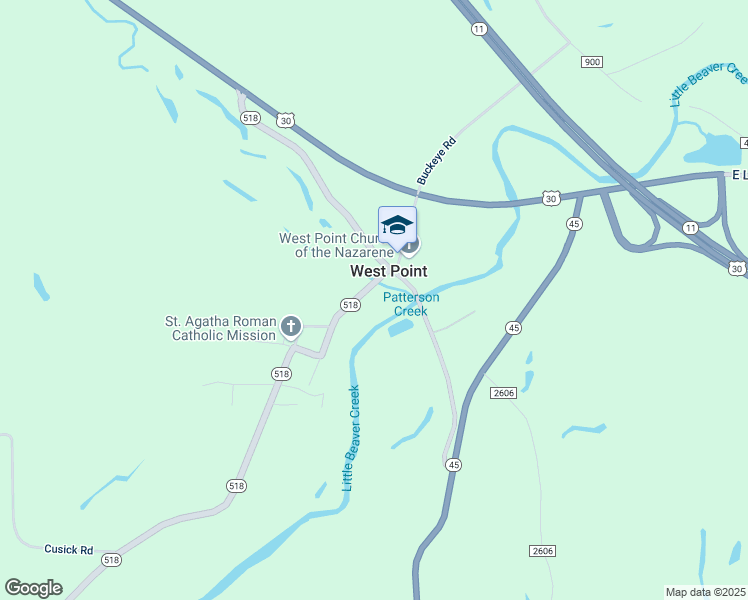 map of restaurants, bars, coffee shops, grocery stores, and more near 42563 Ohio 518 in Lisbon