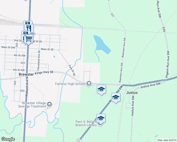map of restaurants, bars, coffee shops, grocery stores, and more near 561 Amherst Street Southeast in Brewster